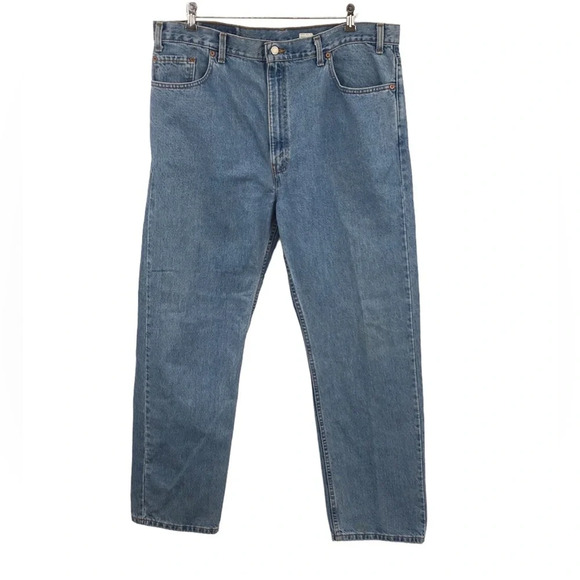 Levis‎ 505 Vintage Straight Leg Jeans Mens 42x32 Regular Fit Light Wash Denim - Picture 1 of 12